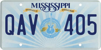 MS license plate QAV405