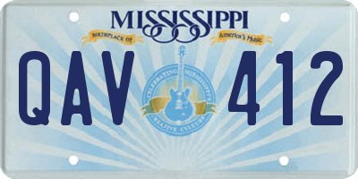 MS license plate QAV412