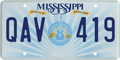 MS license plate QAV419