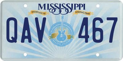 MS license plate QAV467