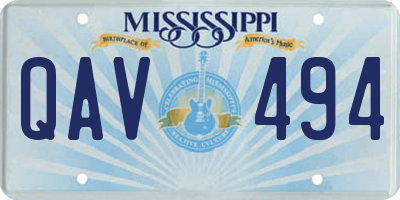 MS license plate QAV494