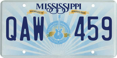 MS license plate QAW459
