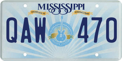 MS license plate QAW470