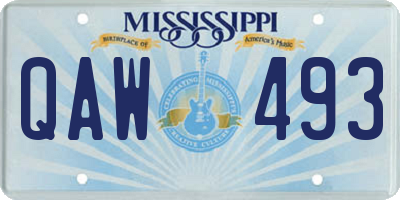 MS license plate QAW493