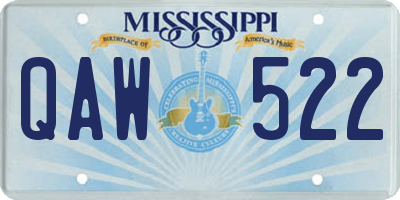 MS license plate QAW522