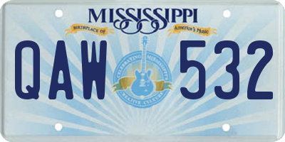 MS license plate QAW532