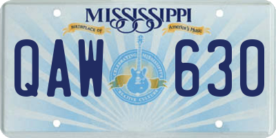 MS license plate QAW630