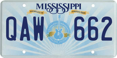 MS license plate QAW662