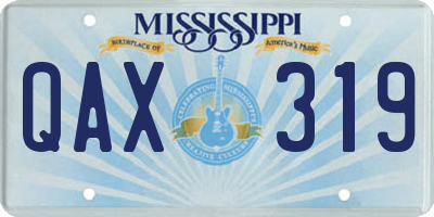 MS license plate QAX319