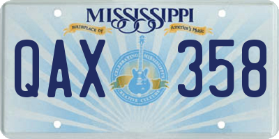 MS license plate QAX358