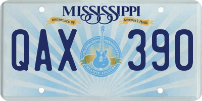 MS license plate QAX390