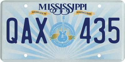 MS license plate QAX435