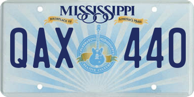 MS license plate QAX440