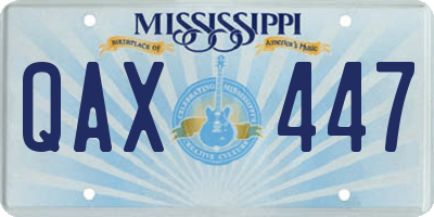 MS license plate QAX447