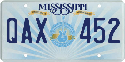 MS license plate QAX452