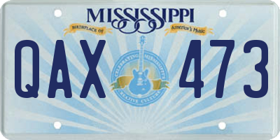 MS license plate QAX473