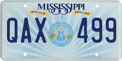 MS license plate QAX499