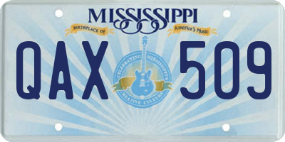 MS license plate QAX509