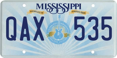 MS license plate QAX535