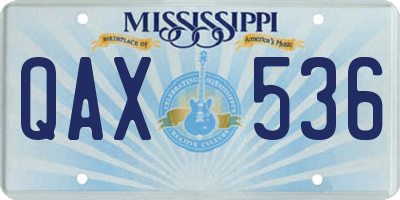 MS license plate QAX536