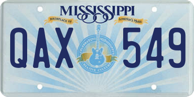 MS license plate QAX549