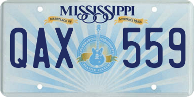MS license plate QAX559