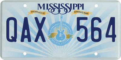 MS license plate QAX564