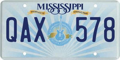 MS license plate QAX578