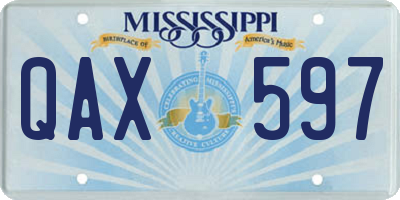 MS license plate QAX597