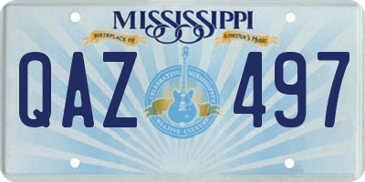 MS license plate QAZ497