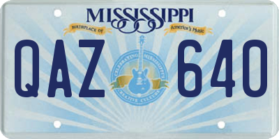 MS license plate QAZ640