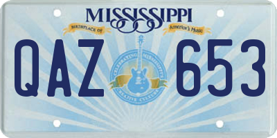 MS license plate QAZ653