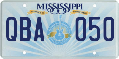 MS license plate QBA050