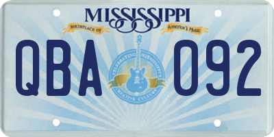 MS license plate QBA092