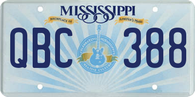 MS license plate QBC388