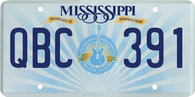 MS license plate QBC391