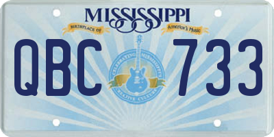 MS license plate QBC733