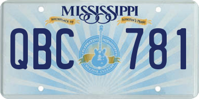 MS license plate QBC781