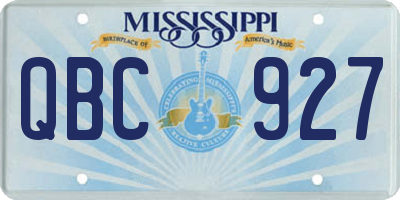 MS license plate QBC927