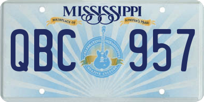 MS license plate QBC957