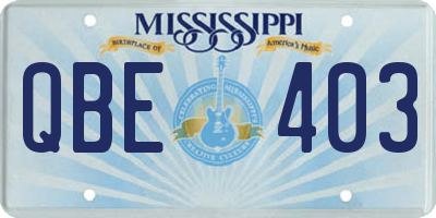MS license plate QBE403