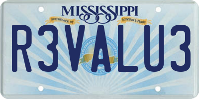 MS license plate R3VALU3