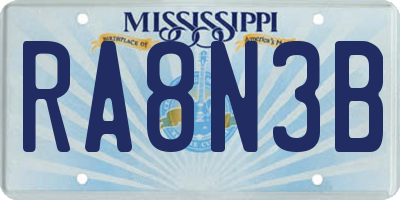 MS license plate RA8N3B