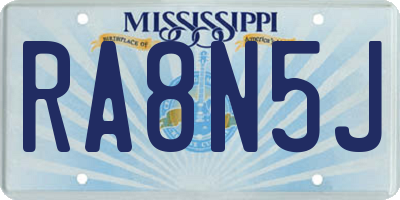 MS license plate RA8N5J