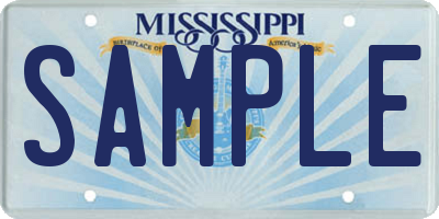 MS license plate SAMPLE