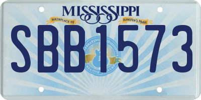 MS license plate SBB1573