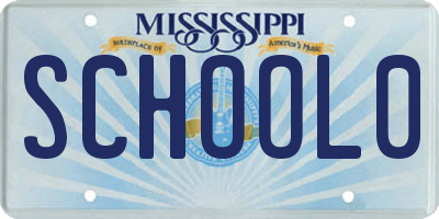 MS license plate SCHOOL0