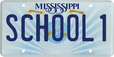 MS license plate SCHOOL1