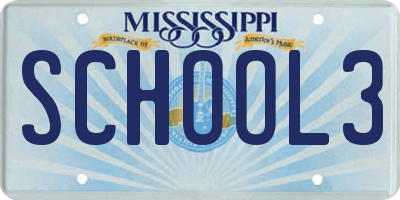 MS license plate SCHOOL3