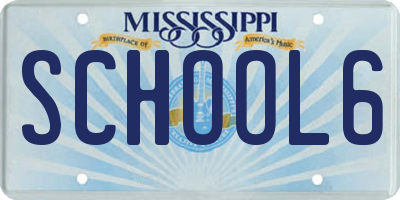 MS license plate SCHOOL6